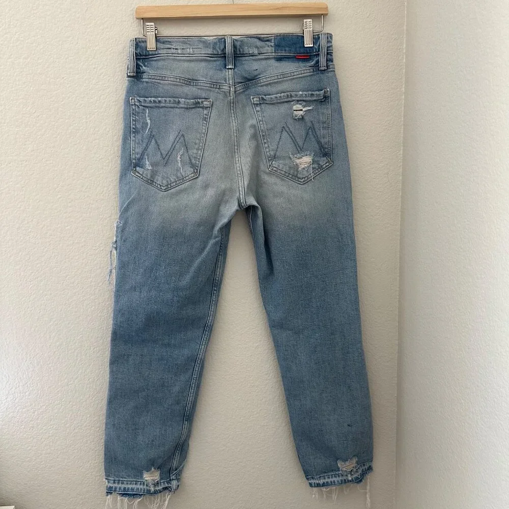 MOTHER The Patchwork Tomcat Ankle Raw Hem New Hobbies Blue 28 - Picture 2 of 16